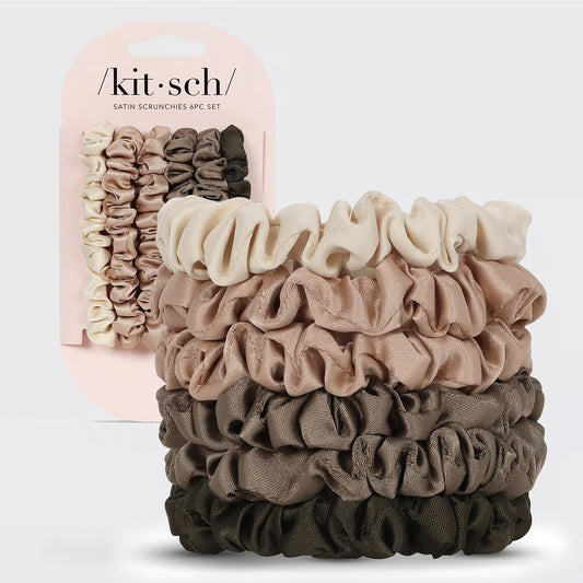 Lot de 6 chouchous en satin ultra-petits Kitsch - Eucalyptus