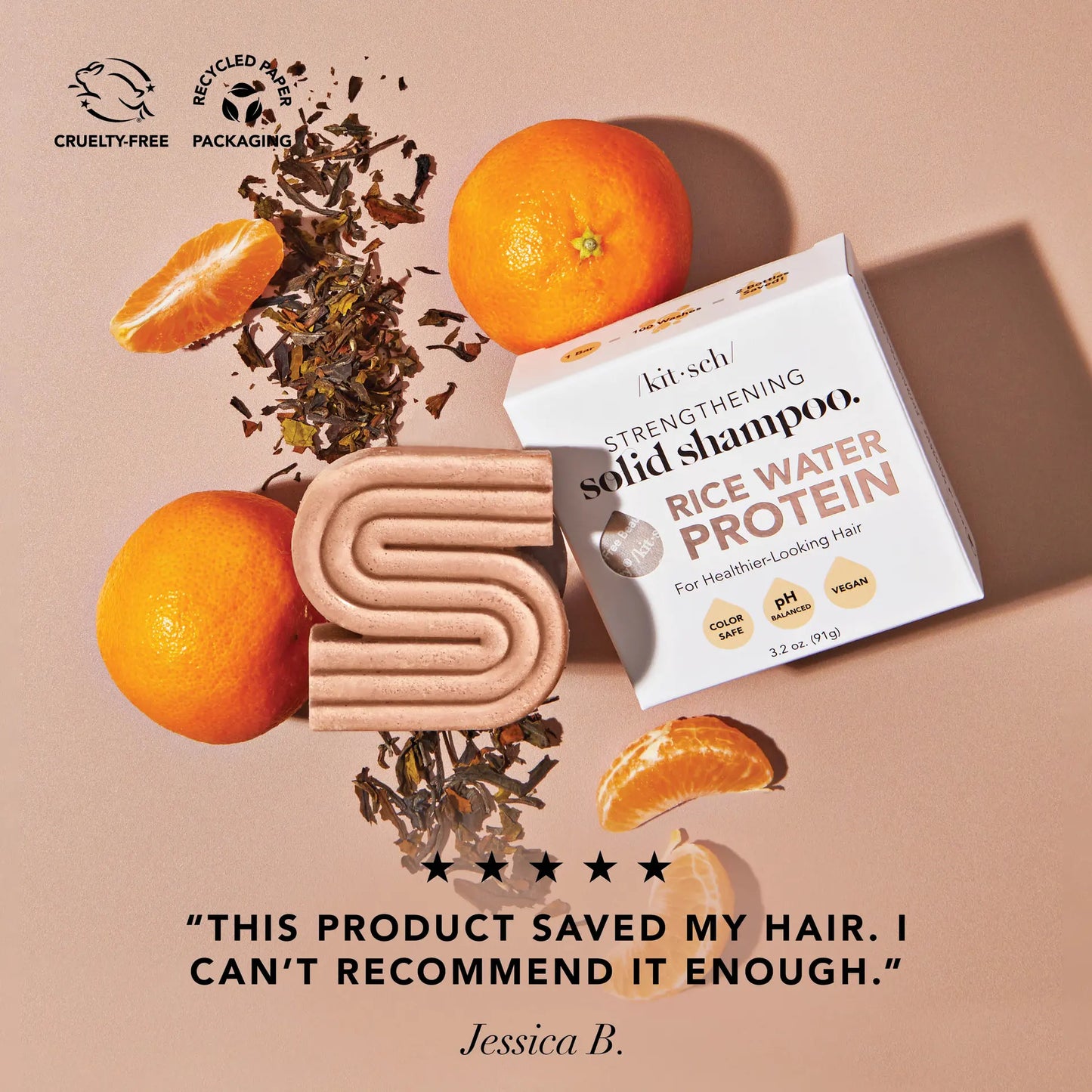 Kitsch Rice Water Protein Shampoo Bar for Hair Growth