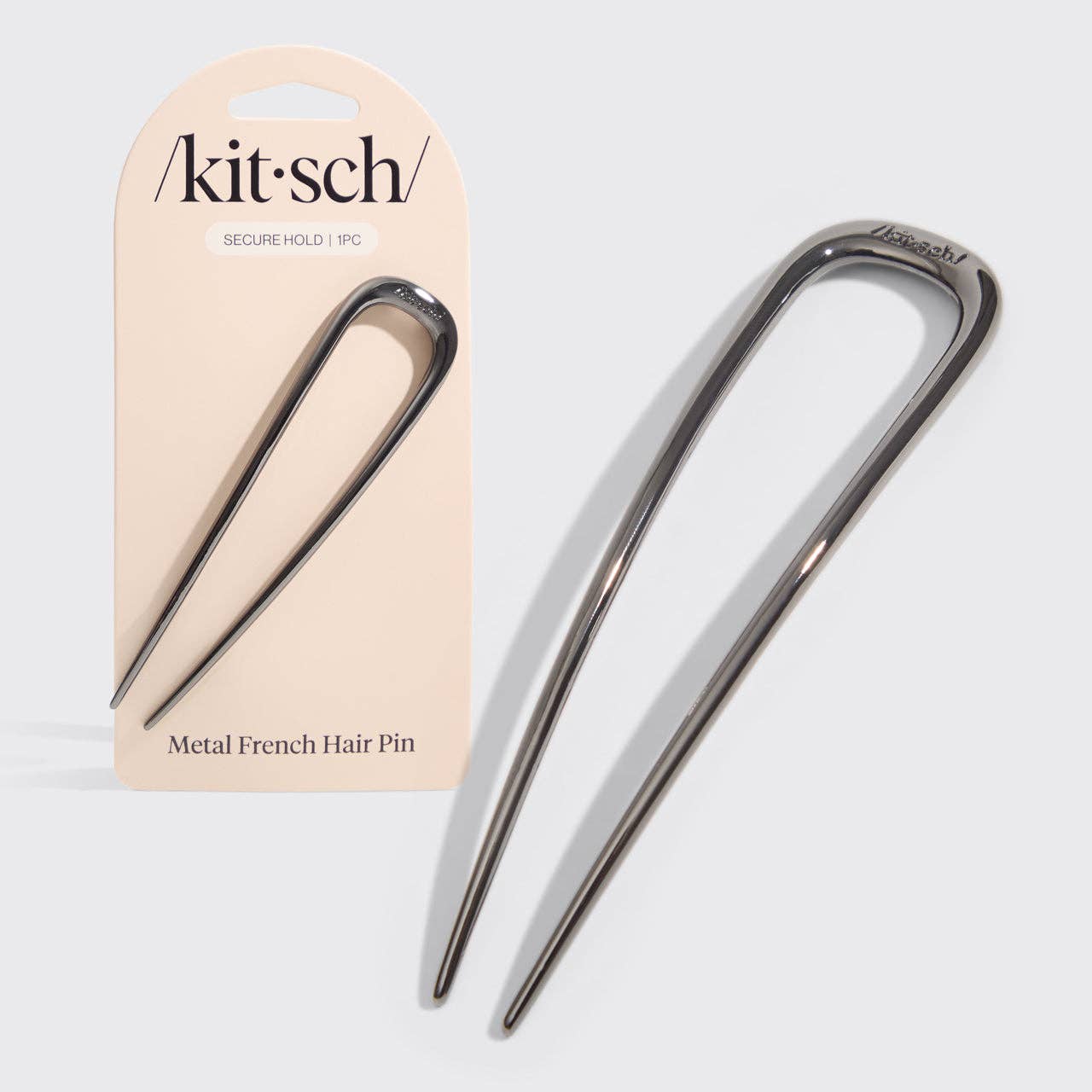 Kitsch Metal French Hair Pin - Hematite