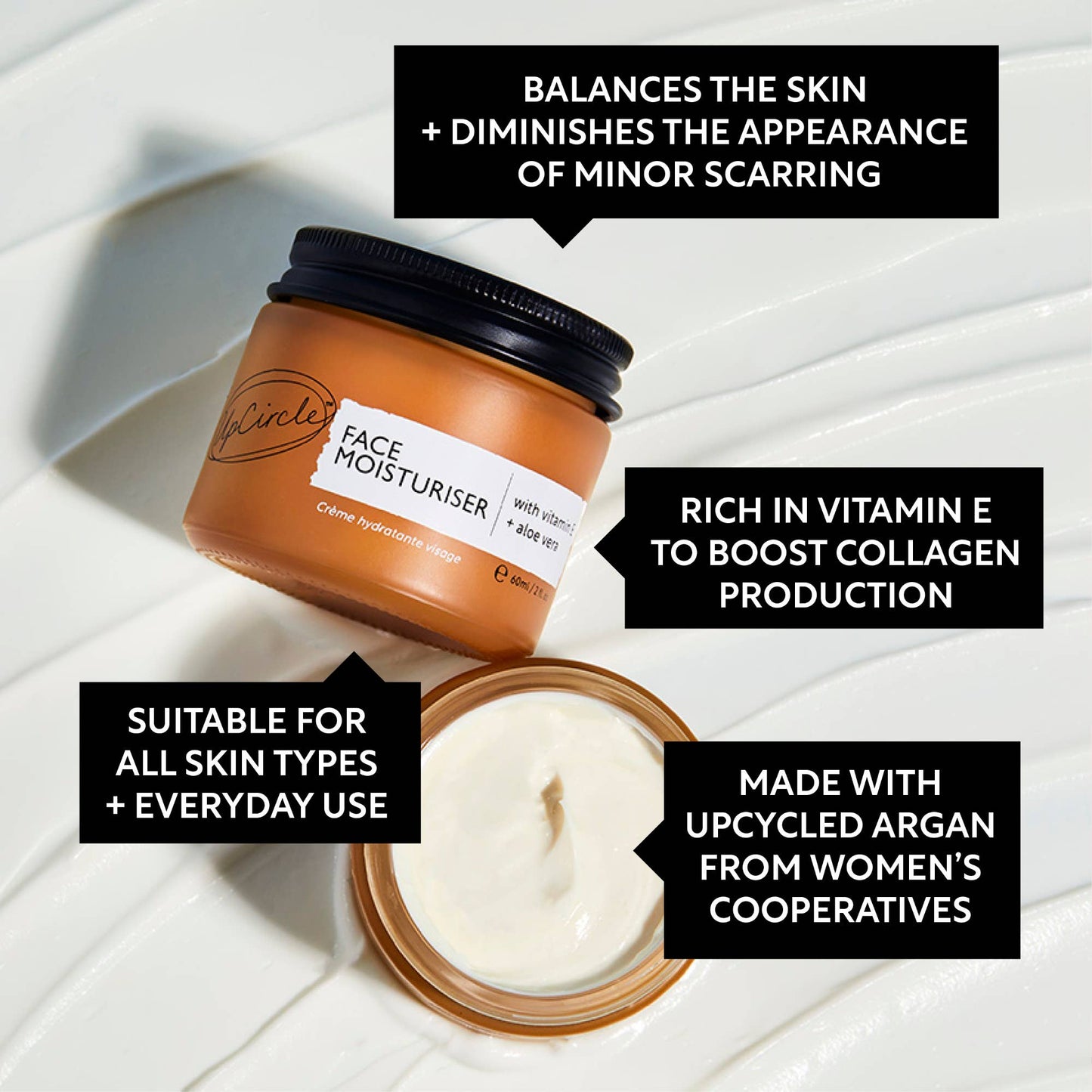 UpCircle Eco Face Moisturiser with Vitamin E + Aloe Vera - Day Cream