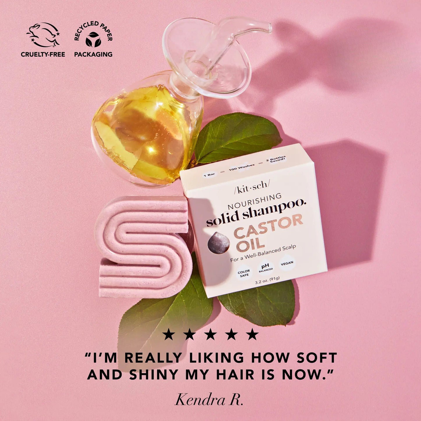 Kitsch Castor Oil Nourishing Shampoo Bar